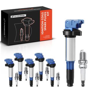 6 Pcs Blue Ignition Coil & 6 Pcs IRIDIUM Spark Plug Kit for BMW 330i 03-05 X3 04-06