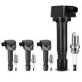 4 Pcs Black Ignition Coil & 4 Pcs IRIDIUM Spark Plug Kit for Honda Civic 06-11 1.8L