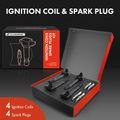 4 Pcs Black Ignition Coil & 4 Pcs IRIDIUM Spark Plug Kit for Honda Civic 06-11 1.8L