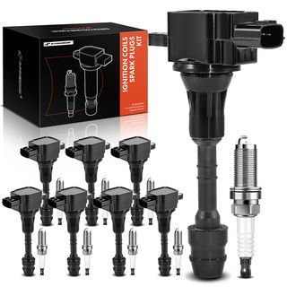 8 Pcs Ignition Coil & IRIDIUM Spark Plug Kits for INFINITI M45 06-10 FX45 Q45