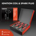 6 Pcs Ignition Coils & 6 Pcs Double Iridium Spark Plug Kits for Jeep