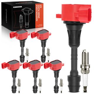 6 Pcs Ignition Coils & 6 Pcs Double Iridium Spark Plug Kits for Nissan