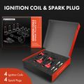 4 Pcs Ignition Coils & 4 Pcs Iridium Spark Plug Kits for Chevy Malibu GMC Buick