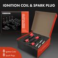 8 Pcs Ignition Coils & 8 Pcs Double Iridium Spark Plug Kits for Ford F-150 01-08