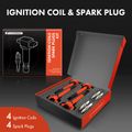 4 Pcs Ignition Coils & 4 Pcs Double Iridium Spark Plug Kits for Dodge Journey 09-20 Jeep