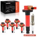 6 Pcs Ignition Coils & 6 Pcs Iridium & Platinum Spark Plug Kits for Ford