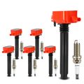 6 Pcs Ignition Coils & 6 Pcs Double Iridium Spark Plug Kits for Chrysler Dodge Jeep KL Ram