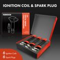 6 Pcs Ignition Coils & 6 Pcs Double Iridium Spark Plug Kits for Chrysler Dodge Jeep KL Ram