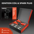 3 Pcs Ignition Coils & 6 Pcs Double Iridium Spark Plug Kits for Ram 1500 Jeep Dodge 3.7L