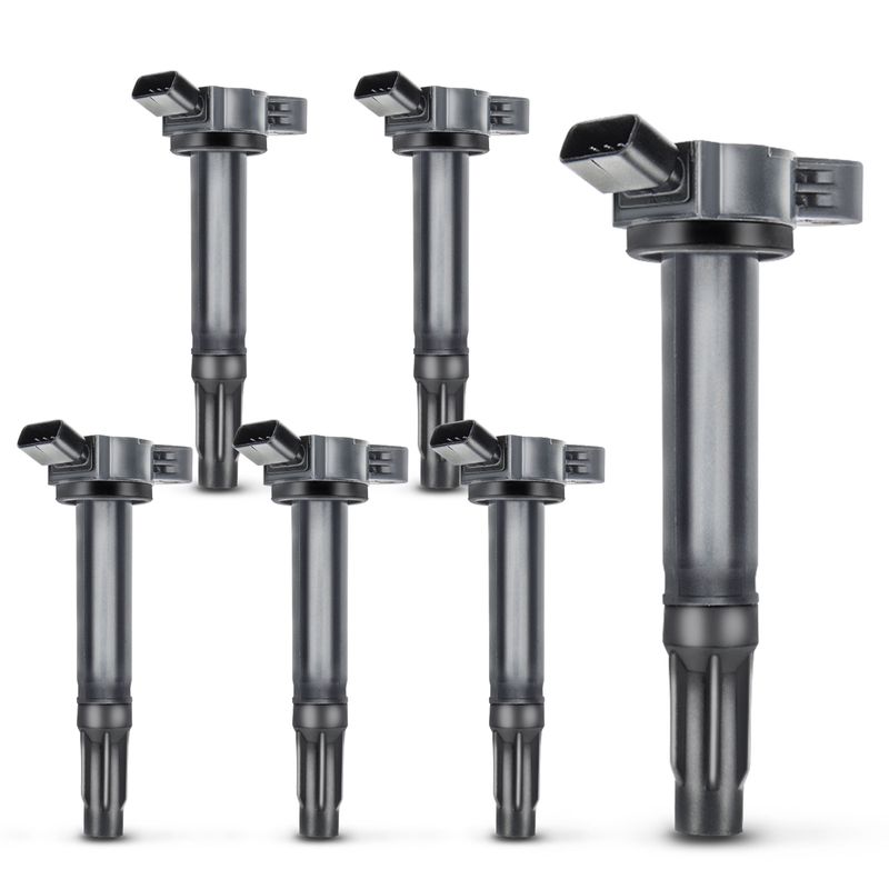 6 Pcs Ignition Coils with 4 Pins for Toyota 4Runner Camry Highlander
