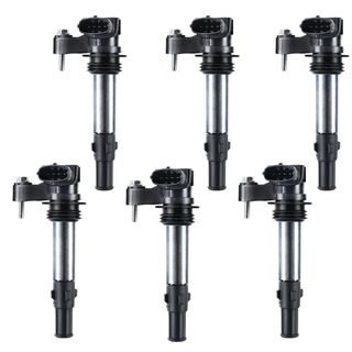 6 Pcs Ignition Coils with 4 Pins for Cadillac SRX CTS STS GMC Acadia Buick