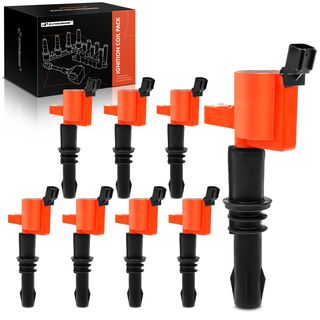 8 Pcs Ignition Coils with 2 Pins for Ford Lincoln Mercury V8 4.6L 5.4L 6.8L