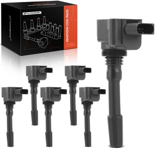 6 Pcs Ignition Coils with 4 Pins for Porsche Cayenne Macan 15-18 Panamera