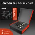 1 Pc Ignition Coil & 4 Pcs IRIDIUM Spark Plug Kit for 1994 Subaru Impreza 1.8L H4