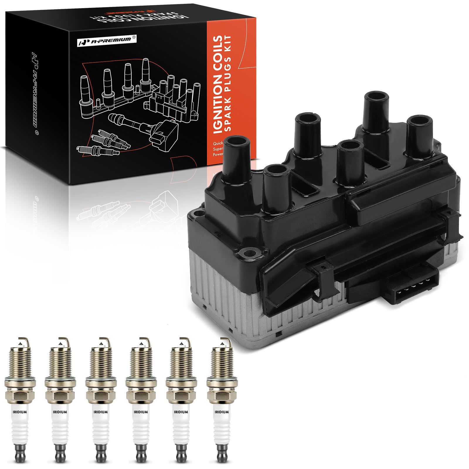 A-Premium  ignition coil &  spark plug kit for 1994 Volkswagen Corrado 2.8L V6