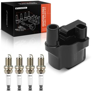 1 Pc Ignition Coil & 4 Pcs IRIDIUM & Platinum Spark Plug Kit for Nissan Altima 93-97