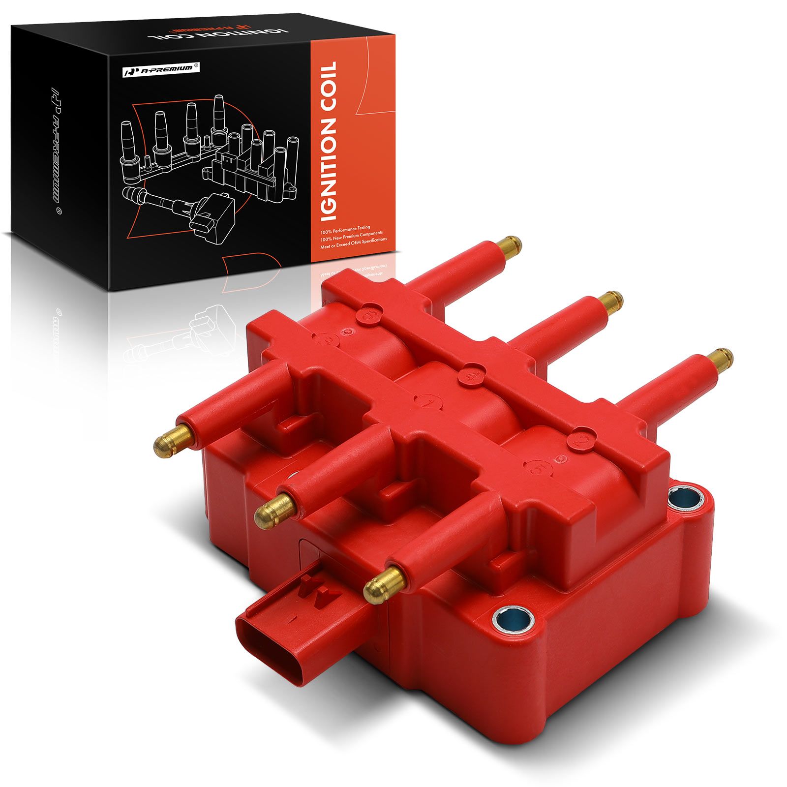 Red Ignition Coil for Volkswagen Routan 09-10 Dodge Jeep Chrysler V6 3 ...