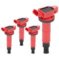 4 Pcs Red Ignition Coils for Toyota Camry RAV4 Corolla Solara Lexus Pontiac Scion