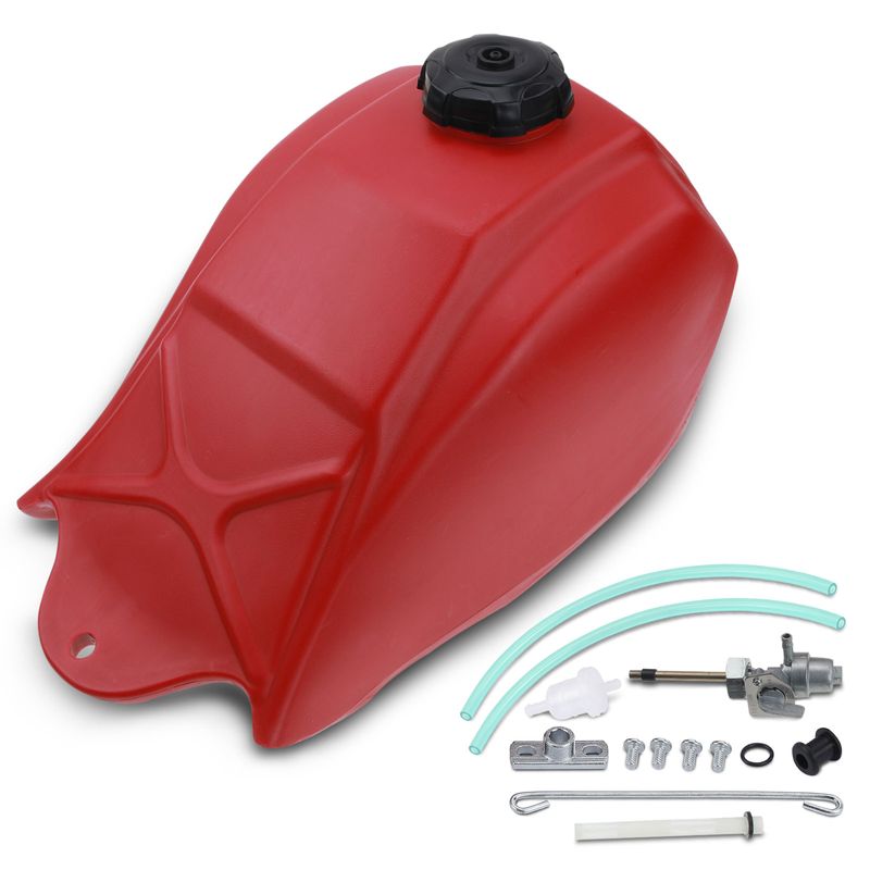 Red Fuel Tank with Cap & Fuel Petcock for Honda ATC250SX 1985 1986 1987