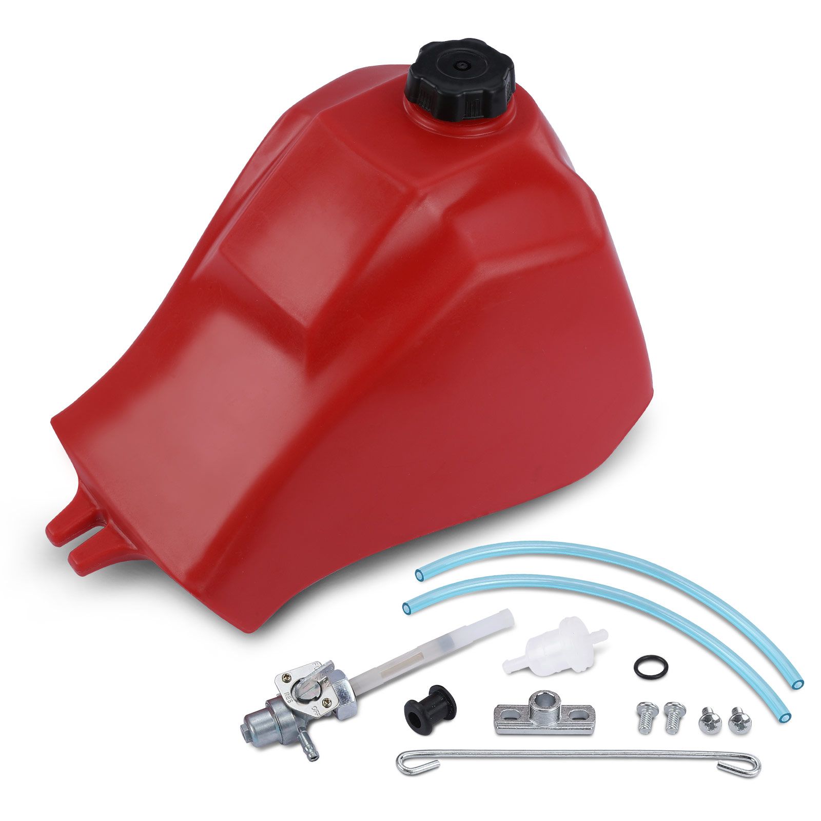 Red Fuel Tank with Cap & Fuel Petcock for Honda ATC185 1980 ATC200 1981-1983