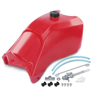 Red Fuel Tank with Cap & Fuel Petcock for Honda FourTrax 300 1988-1992