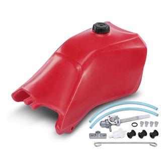 Red Fuel Tank with Cap & Fuel Petcock for Honda FourTrax 300 1993-2000