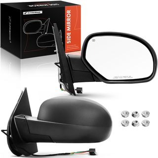 2 Pcs Textured Black Powered Heated Mirror Assembly for Chevy Silverado 1500 07-13 GMC
