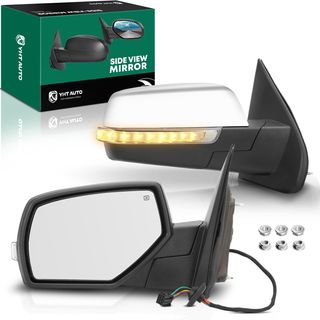 2 Pcs Chrome Power Heated Towing Mirror Assembly for Chevy Silverado 1500 14-18 with Running light