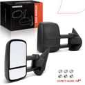 2 Pcs Textured Black Manual Towing Mirror Assembly for Chevy Silverado 1500 07-13 GMC