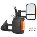 2 Pcs Textured Black Powered Heated Towing Mirror Assembly for Chevy Silverado 1500 03-06 GMC Sierra
