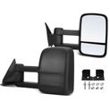 2 Pcs Textured Black Manual Towing Mirror Assembly for Chevy Tahoe 95-00 K series