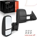 2 Pcs Textured Black Manual Towing Mirror Assembly for Chevy Silverado GMC 1999-2007