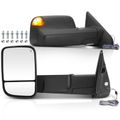 2 Pcs Textured Black Powered Heated Mirror Assembly for 2007 Dodge Ram 2500