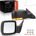 2 Pcs Textured Black Powered Heated Mirror Assembly with Power Folding for Dodge Ram 1500 09-18 2500