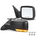 2 Pcs Textured Black Powered Heated Mirror Assembly with Power Folding for Dodge Ram 1500 09-18 2500