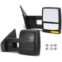 2 Pcs Textured Black Powered Heated Towing Mirror Assembly for Ford F-150 2004-2006