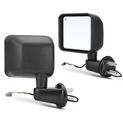 2 Pcs Textured Black Powered Heated Towing Mirror Assembly for Jeep JK Wrangler 11-13