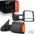 2 Pcs Textured Black Powered Heated Towing Mirror Assembly for 2014 Toyota Sequoia