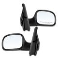 2 Pcs Driver & Passenger Black Mirror with Manual Glass Adjust for Chrysler Town & Country Dodge Caravan