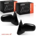 2 Pcs Driver & Passenger Black Smooth Mirror with Manual Glass Adjust for Chevy Cavalier Pontiac