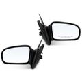 2 Pcs Driver & Passenger Black Smooth Mirror with Manual Glass Adjust for Chevy Cavalier Pontiac