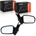 2 Pcs Driver & Passenger Black Smooth Mirror with Manual Glass Adjust for Chevrolet Cavalier Pontiac