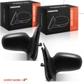 2 Pcs Driver & Passenger Black Smooth Mirror with Manual Glass Adjust for Chevrolet Cavalier Pontiac