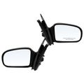 2 Pcs Driver & Passenger Black Smooth Mirror with Manual Glass Adjust for Chevrolet Cavalier Pontiac