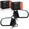 2 Pcs Driver & Passenger Black Textured Mirror with Power Glass Adjust for Chevy Blazer S10 GMC Sonoma Olds