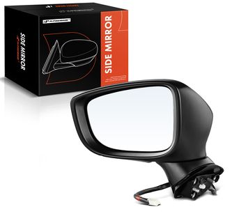 Front Driver Black Manual Folding Mirror for Mazda 3 3 Sport 2017-2018