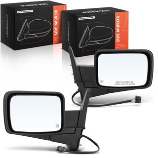 2 Pcs Front Black Power Heated Mirror for Jeep 2006-2010