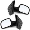 2 Pcs Driver & Passenger Black Mirror with Manual Glass Adjust for Chrysler Town & Country Dodge