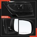 2 Pcs Driver & Passenger Black Smooth Mirror with Manual Glass Adjust for Dodge Grand Caravan