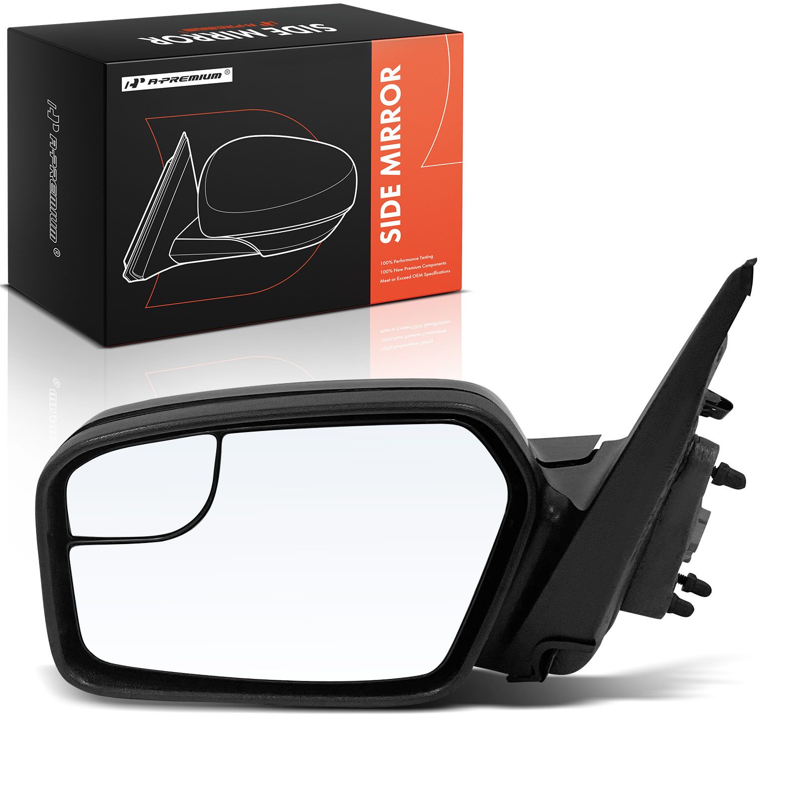 Driver Smooth Black Mirror with Power Glass Adjust for Ford Fusion 11-12 Mercury Milan